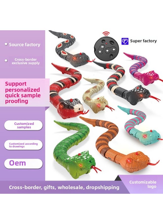 Source Manufacturers Electric Infrared Remote Control Snake Strange Trick Funny Electronic Pet Induction Mouse Toy-Color:218B-8A White Remote Control Mouse  - Image 2
