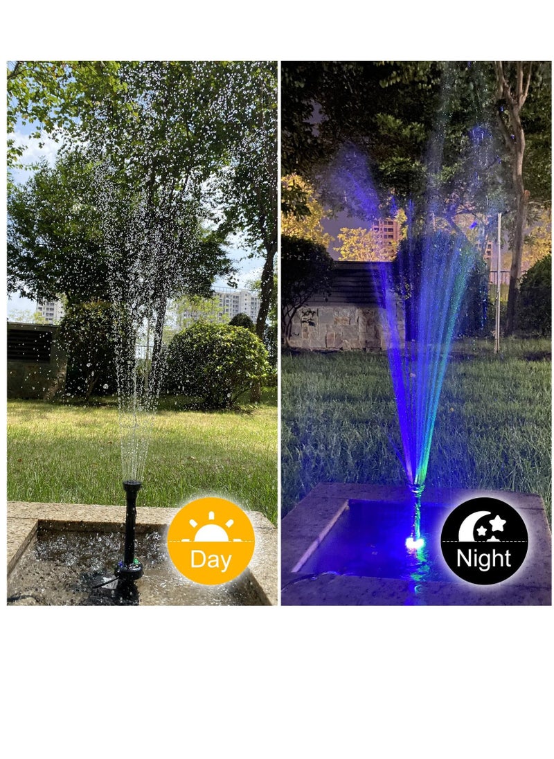 Submersible Pond Fountain Pump with colorful LED Light, 7.2ft Water Pump,Aquarium Pump with 3 Nozzles,Fountains Pump for Small Ponds,Garden, Aquariums, Fish Tanks, Indoor Outdoor Fountain - Image 5