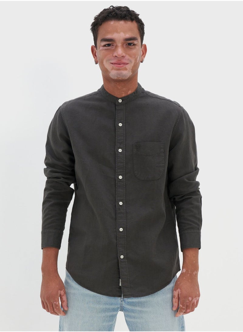 American Eagle - Band Collar Regular Fit Shirt - Image 1