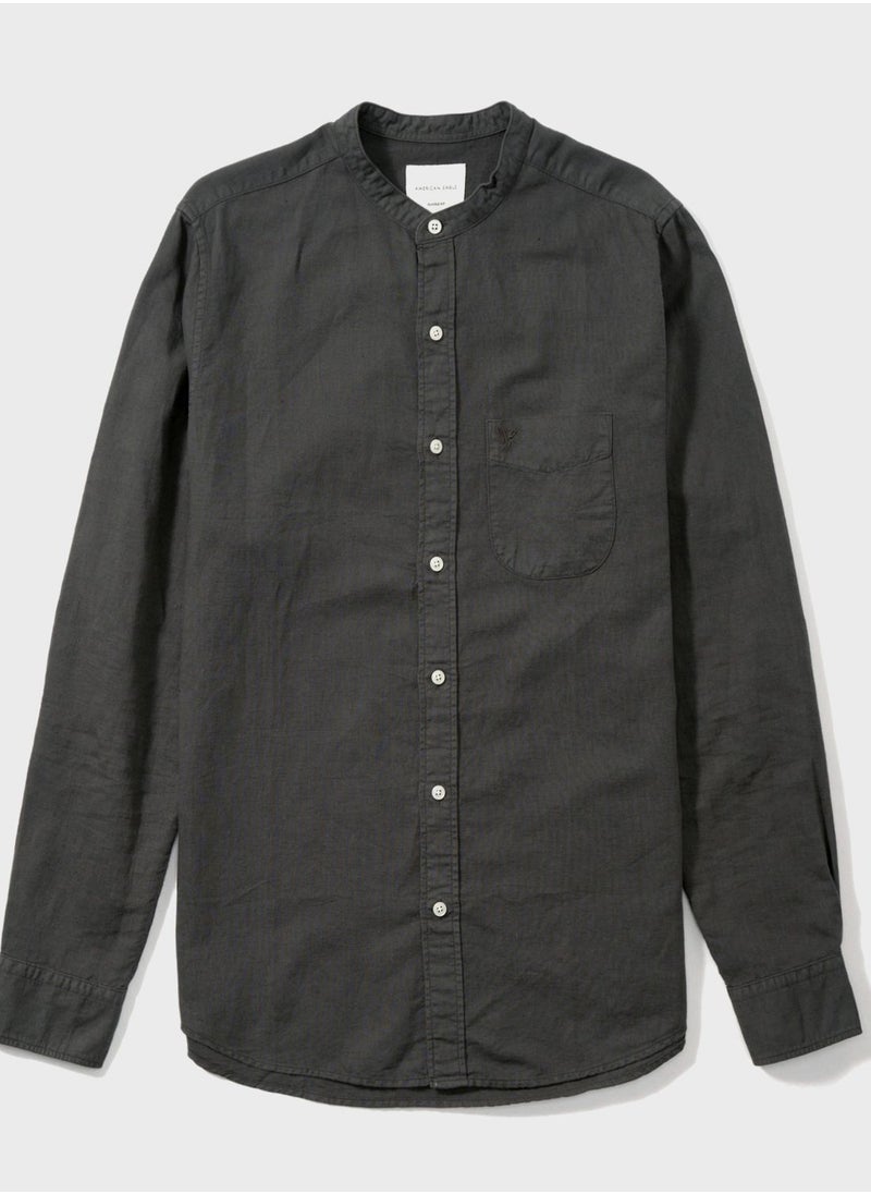 American Eagle - Band Collar Regular Fit Shirt - Image 1