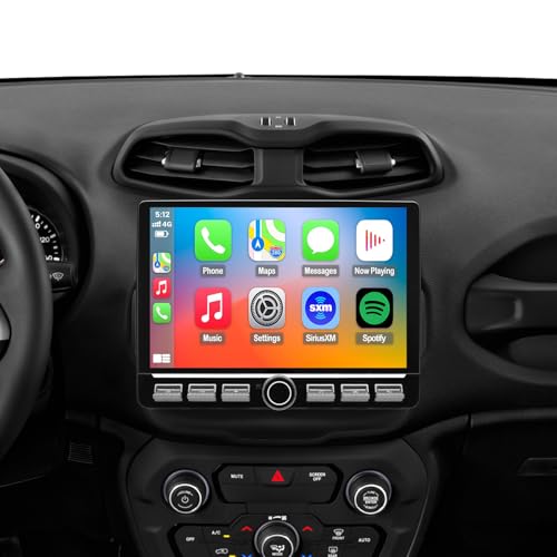 Fuosuc 4G LTE radio For Jeep Renegade 2015 2016 2017 2018 2019 2020 2021 2022 2023 upgrade,8-Core CPU QLED touch screen Stereo,Wireless CarPlay & Android Auto - Image 1