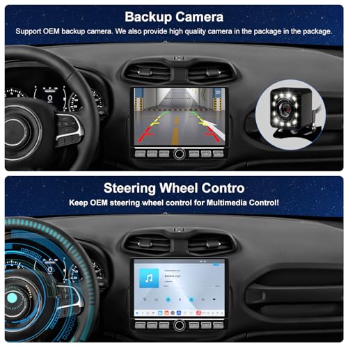 Fuosuc 4G LTE radio For Jeep Renegade 2015 2016 2017 2018 2019 2020 2021 2022 2023 upgrade,8-Core CPU QLED touch screen Stereo,Wireless CarPlay & Android Auto - Image 5
