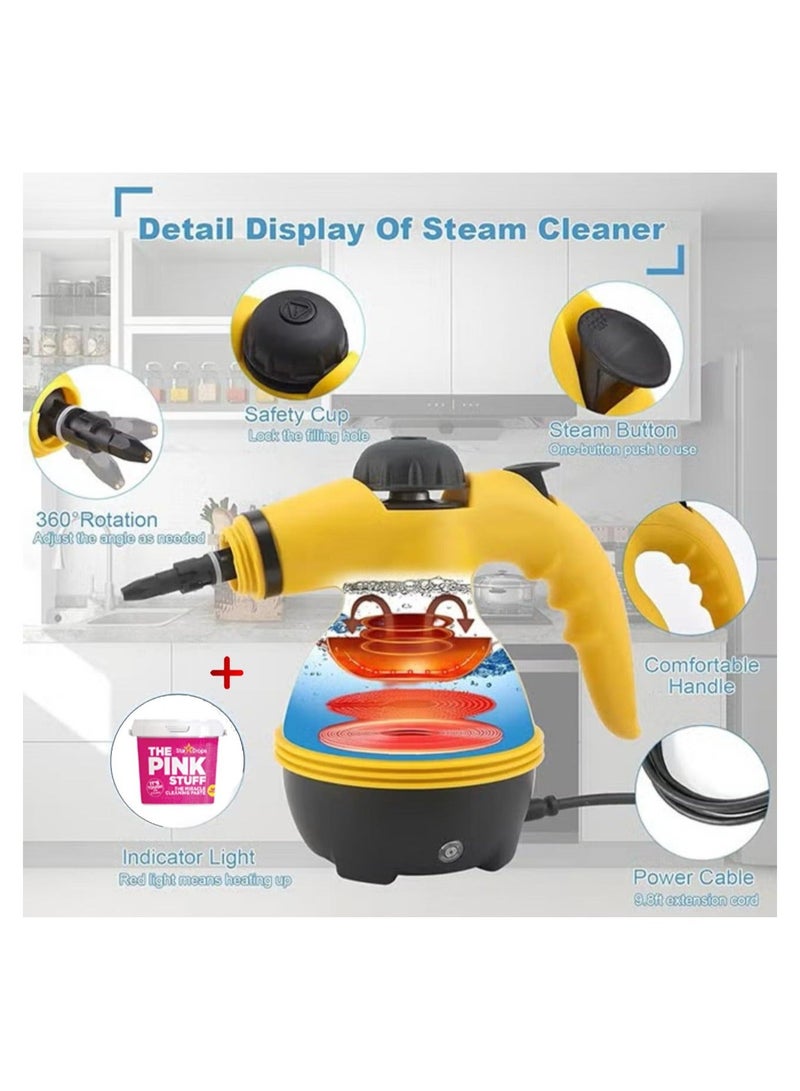 HOMESTAR 1000W Multi-Heat High Temperature Portable Kitchen Steam Cleaner with 9pcs Accessories for Sofa Bathroom Window Magic Sticker Gift - Image 3