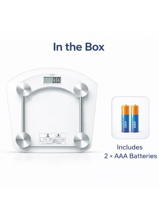 ميزان وزن رقمي للجسم بشاشة LCD، ميزان شخصي بسطح زجاج مقوّى، يتحمل حتى 180 كجم، موديل 2003B - Image 4