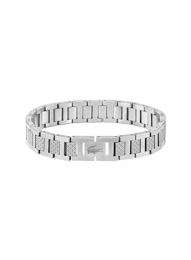 LACOSTE Lacoste Men's METROPOLE Collection Link Bracelet in Stainless Steel Embellished with Petit Piqué Pattern - 2040117