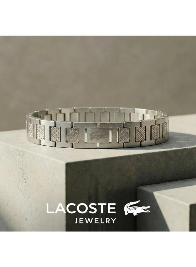 LACOSTE  Metropole Collection Link Bracelet For Men In Stainless Steel Embellished With Petit Piqué Pattern - 2040117 for Men | Best Price UAE