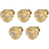 uxcell uxcell Brass Misting Nozzle - 10/24 UNC 0.1mm Orifice Dia Replacement Heads for Outdoor Cooling System - 5 Pcs  - Image 1