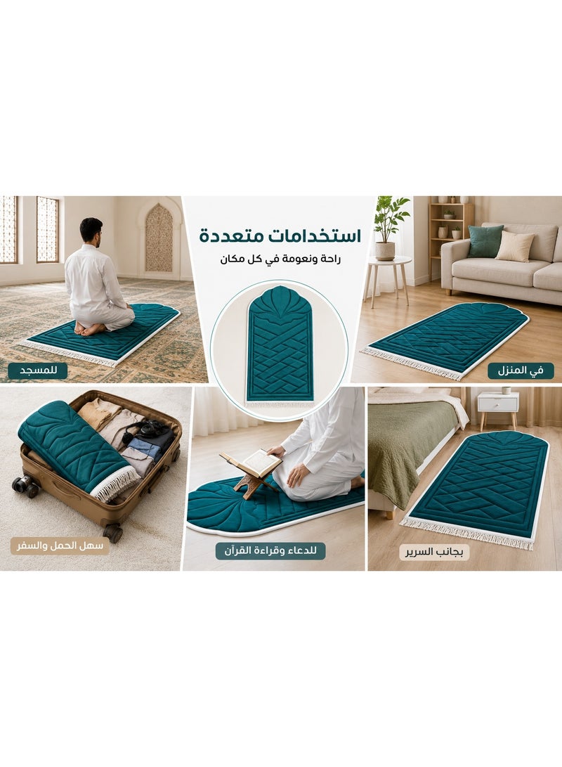 Orthopedic Prayer Mat, 2cm Thick Padded Foam Rug, Anti-Slip Base, Premium Velvet Soft Surface, Knee & Joint Support for Comfortable Praying - Suitable for All Ages - Image 4