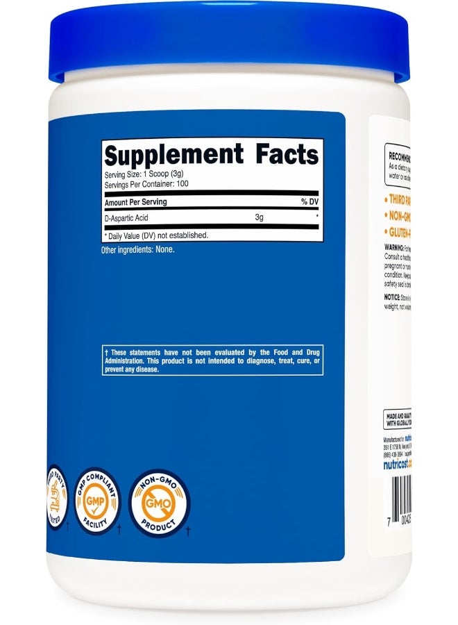 Nutricost D-Aspartic Acid (DAA) Powder 300G - Pure D Aspartic Acid - Image 5