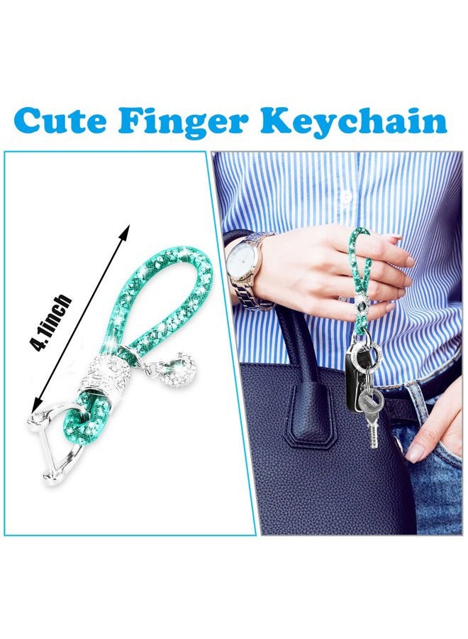 Yiflin Cute Wrist Car keychain for Women, Crystal Keychain Accessories，Bling Wrist Lanyard for Keys, Car key, Silver, S - Image 4