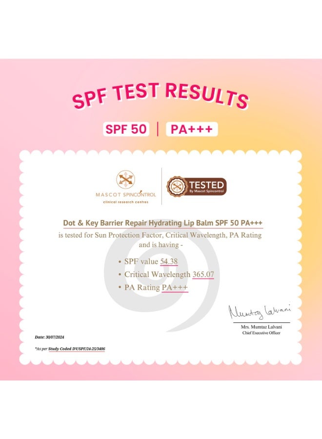 دوت آند كي مرطب شفاه دوت آند كي باريير ريبير بعامل حماية من الشمس ٥٠ | لون الكرز القرمزي | يُصلح حاجز الشفاه التالف | لون غني | ٤.٥ غرام - Image 2