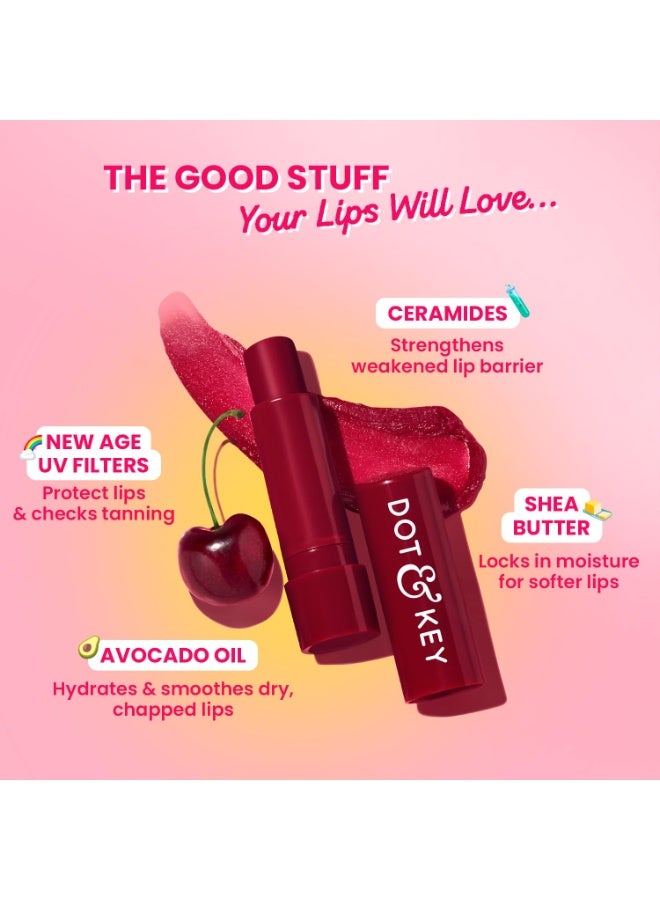 دوت آند كي مرطب شفاه دوت آند كي باريير ريبير بعامل حماية من الشمس ٥٠ | لون الكرز القرمزي | يُصلح حاجز الشفاه التالف | لون غني | ٤.٥ غرام - Image 4