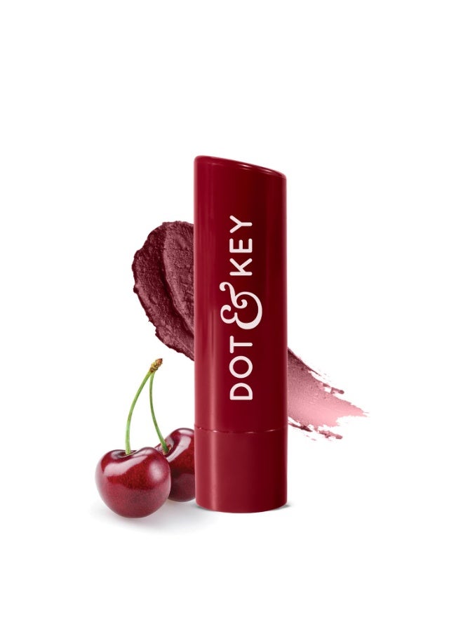 دوت آند كي مرطب شفاه دوت آند كي باريير ريبير بعامل حماية من الشمس ٥٠ | لون الكرز القرمزي | يُصلح حاجز الشفاه التالف | لون غني | ٤.٥ غرام - Image 1