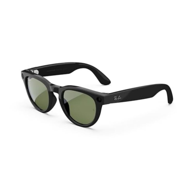 Meta Headliner Polarized Round Sunglasses, Shiny Black / G15 Green, Regular - Image 1