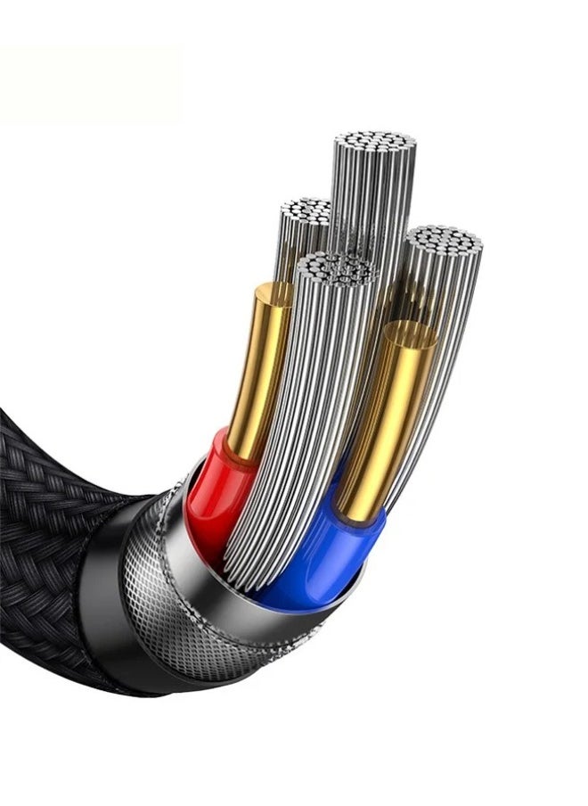 Usams 6 in 1 PD 100W Fast Charging Cable USB-A to Type-C to Type-C+8Pin+Micr 1.2m Data Cord - Purple  - Image 3