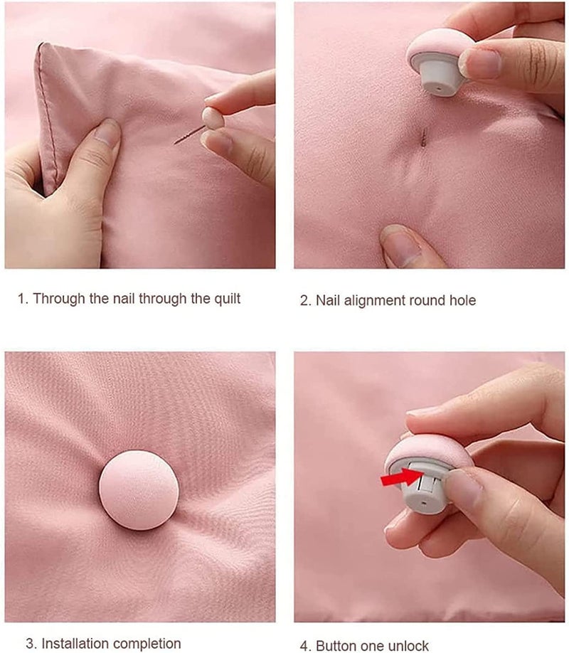 SKYNZE SKYNZE Cotton Mushroom Shape Duvet Clips NonSlip Cover Fixator Comforter Quilt Holder with OneKey Unlock for Blanket Bed Sheet Curtain Socks Mattress Covers Pack of 2  - Image 2