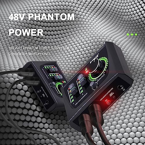 BOMGE mini 2 Channel USB Audio Interface for Recording, Streaming and Podcasting, with XLR/48V Phantom Power,Studio Quality Audio Interface for Guitarist, Vocalist, Podcaster or Producer - Image 3