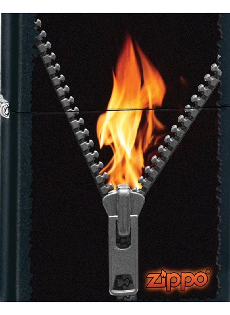 Zippo Zipper Flame Lighter (Black Matte) 28309 - Image 2