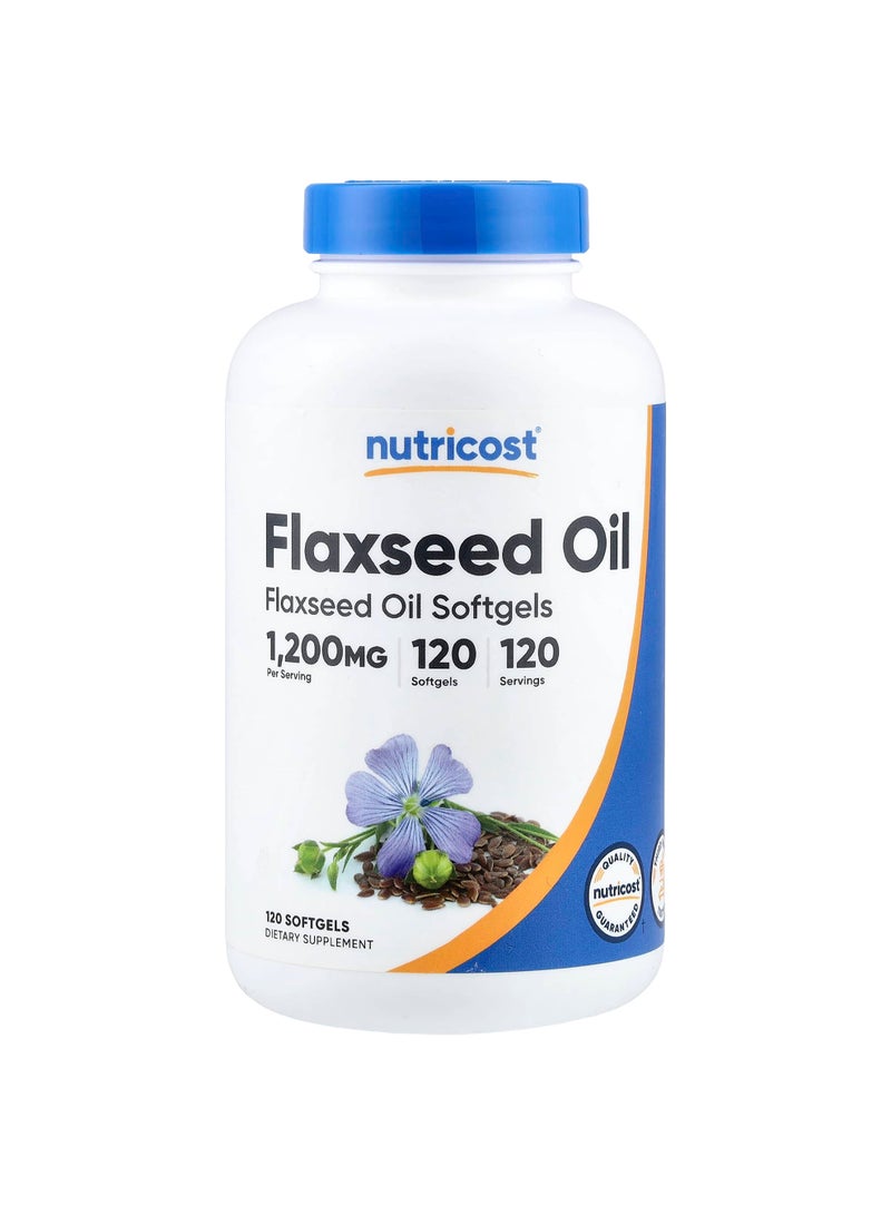 Nutricost Flaxseed Oil, 1,200 mg, 120 Softgels