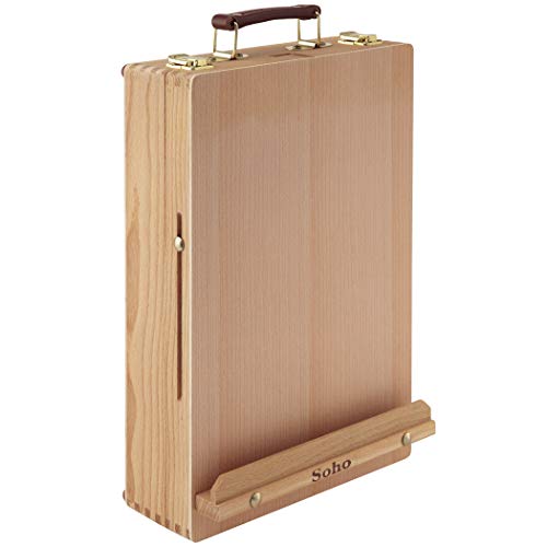 Creative Mark Soho Urban Artist Sketch Box and Table Easel - Portable, Multi Media, Adjustable Angle with Storage Compartments - Oiled Beech Wood - Image 2