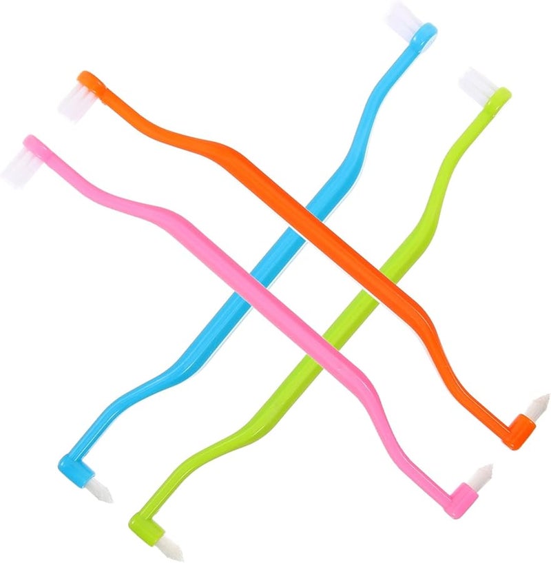 Safigle 4 Pack Dual Headed Interdental Toothbrushes Soft Bristles Wear Resistant Design - Image 1