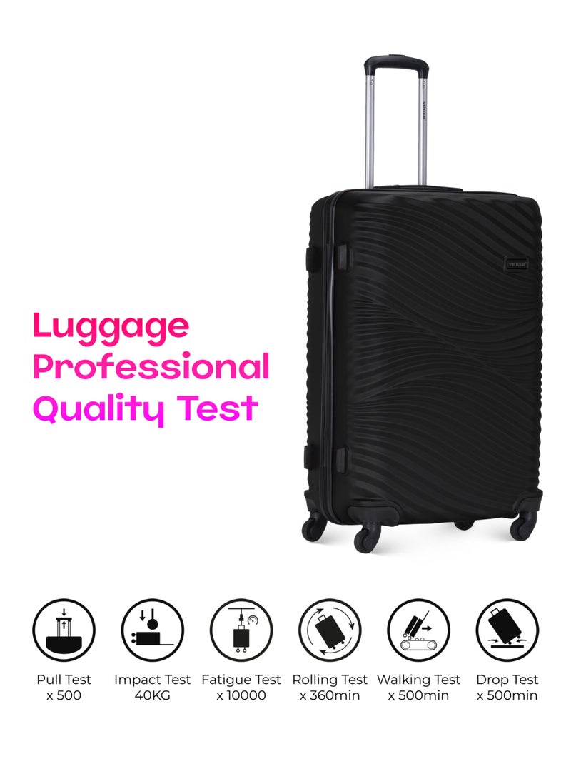 فيبتور مجموعة عربة نقل حقائب بعجلات صلبة بنظام فرامل مانعة للانغلاق مكونة من 3 قطع وعجلات دوارة برقم إقفال بمقاسات 20/24/28 بوصة - Image 5