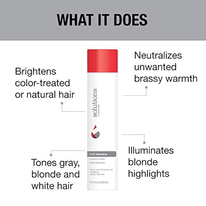 GREAT CLIPS Solutions Violet Shampoo, 10oz | Toning Shampoo Enhances Hair Color | Works on Color-Treated & Natural Hair | For Blonde, Gray, or White Hair - Image 5