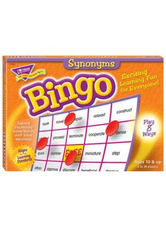 Trend Enterprises : Synonyms Bingo Game Exciting Way For Everyone To Learn Play 8 Different Ways Perfect For Classrooms And At Home 2 To 36 Players For Ages 10 And Up  - Image 1