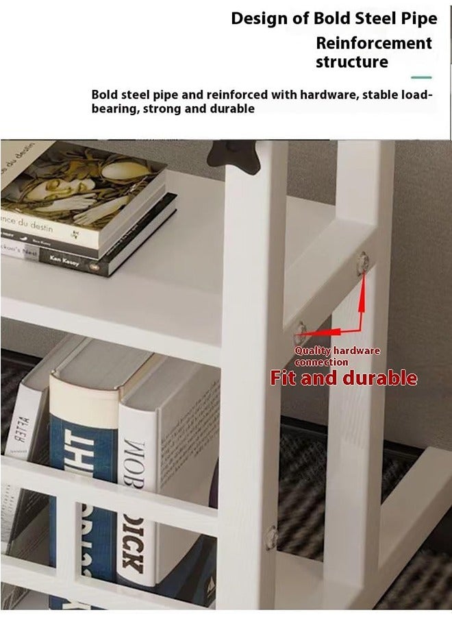 مكتب منزلي، طاولة جانبية حديثة، طاولة جانبية للسرير، مكتب عائلي بسيط، طاولة كمبيوتر محمول قابلة لتعديل الارتفاع مع رف، مكتب كمبيوتر صغير محمول مع عجلة دوارة - Image 4