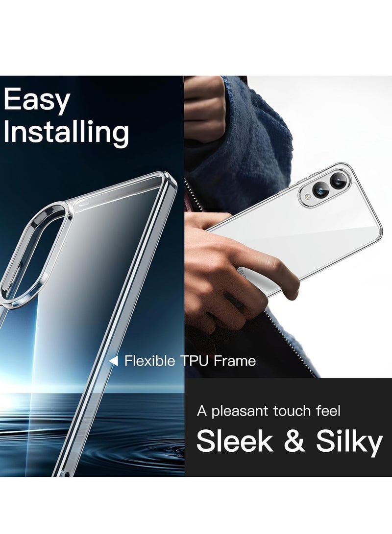 BORTONY Samsung Galaxy S25 Edge Case Cover Non-Yellowing Slim Case with 2-Pack Hd Clear Screen Protector and 2-Pack Camera Lens Protector For Samsung Galaxy S25 Edge - Image 4