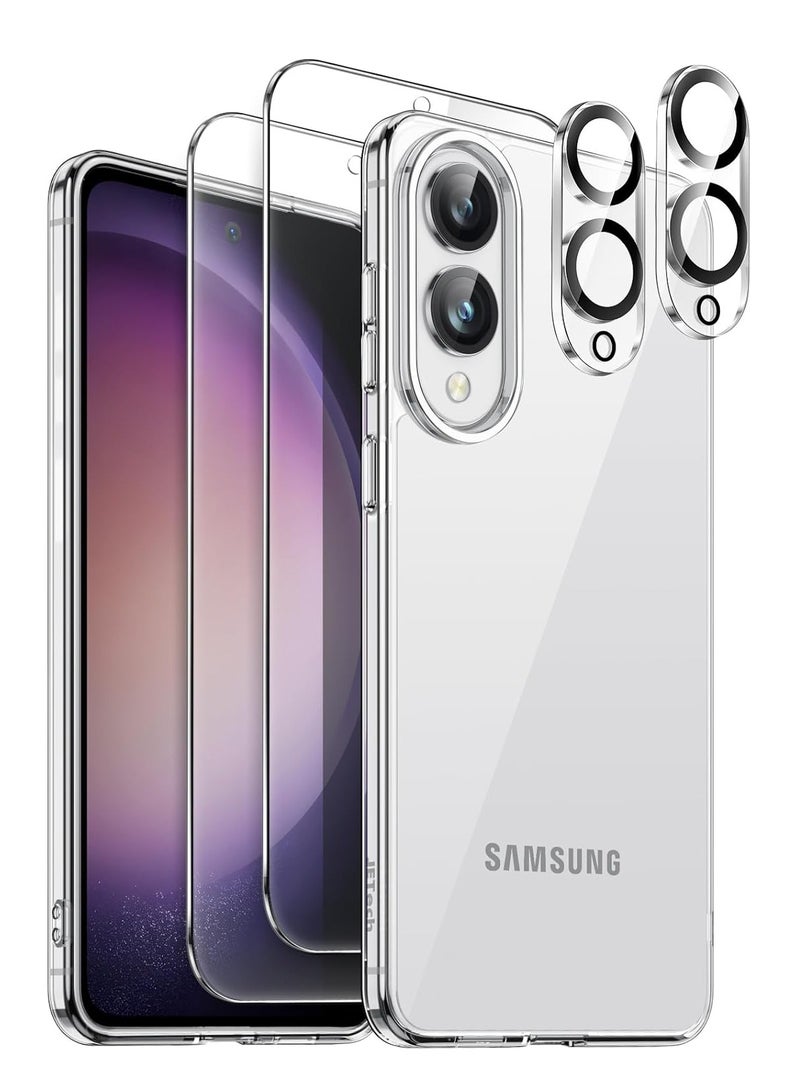 BORTONY Samsung Galaxy S25 Edge Case Cover Non-Yellowing Slim Case with 2-Pack Hd Clear Screen Protector and 2-Pack Camera Lens Protector For Samsung Galaxy S25 Edge - Image 1