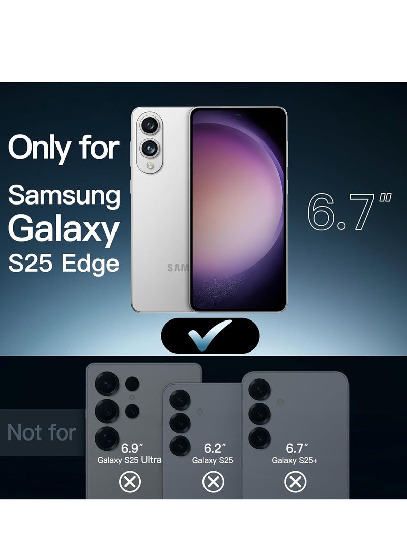 BORTONY Samsung Galaxy S25 Edge Case Cover Non-Yellowing Slim Case with 2-Pack Hd Clear Screen Protector and 2-Pack Camera Lens Protector For Samsung Galaxy S25 Edge - Image 2
