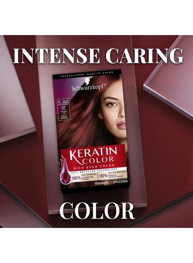 Schwarzkopf Keratin Color Permanent Hair Color Cream 5.88 Deep Red - Image 5