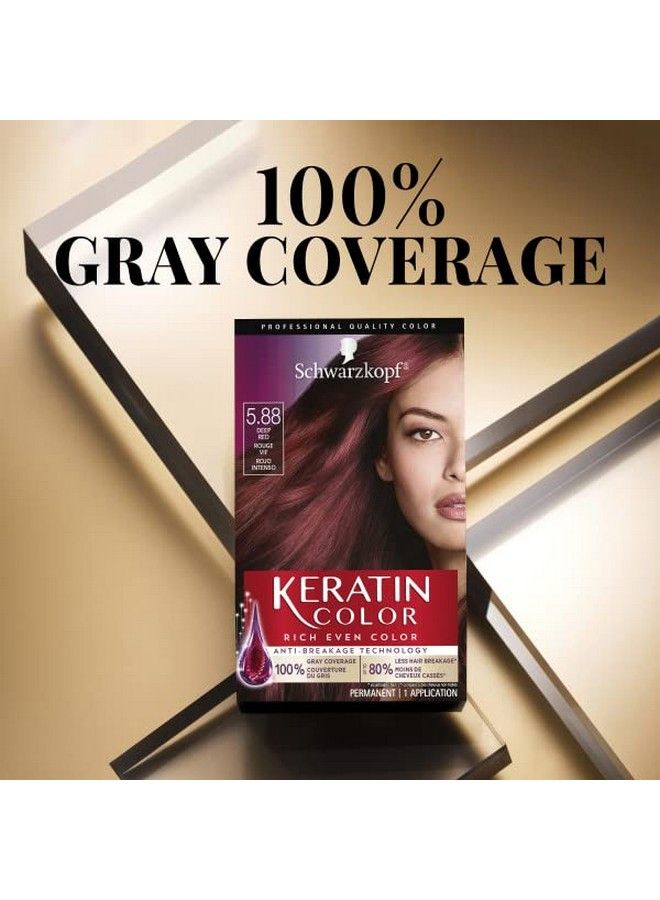 Schwarzkopf Keratin Color Permanent Hair Color Cream 5.88 Deep Red - Image 4