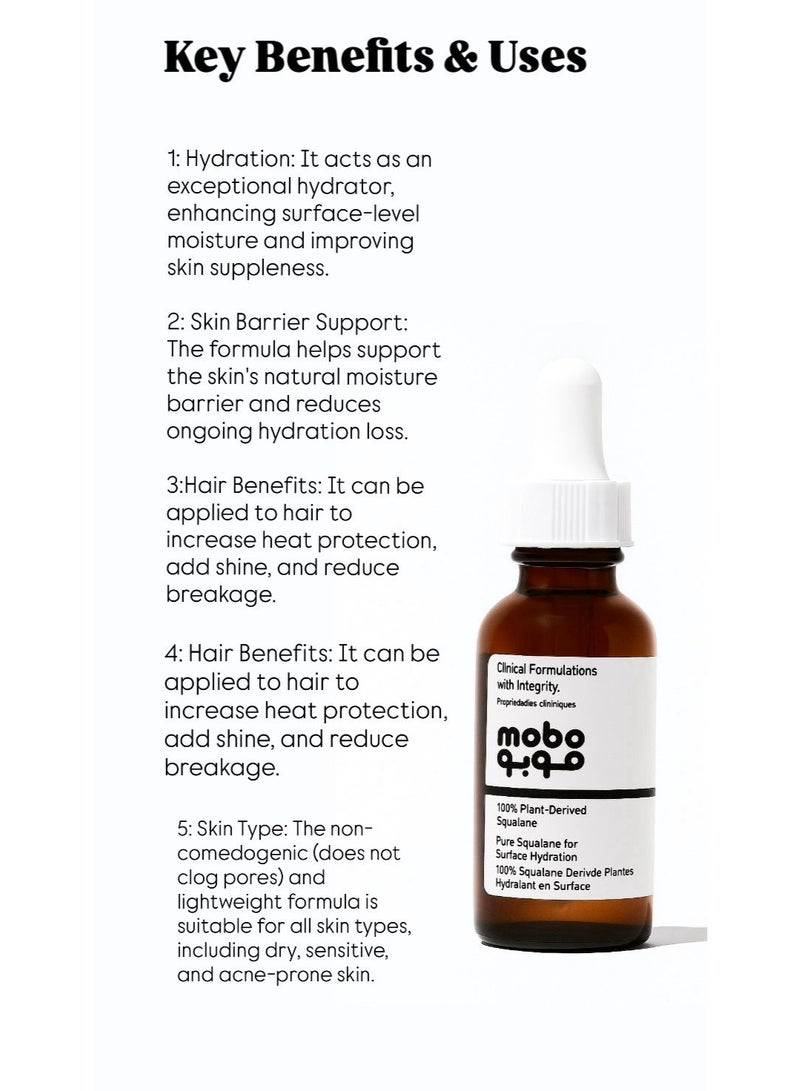 MOBO 100% Plant-Derived Squalane Oil, 30ml - Image 3