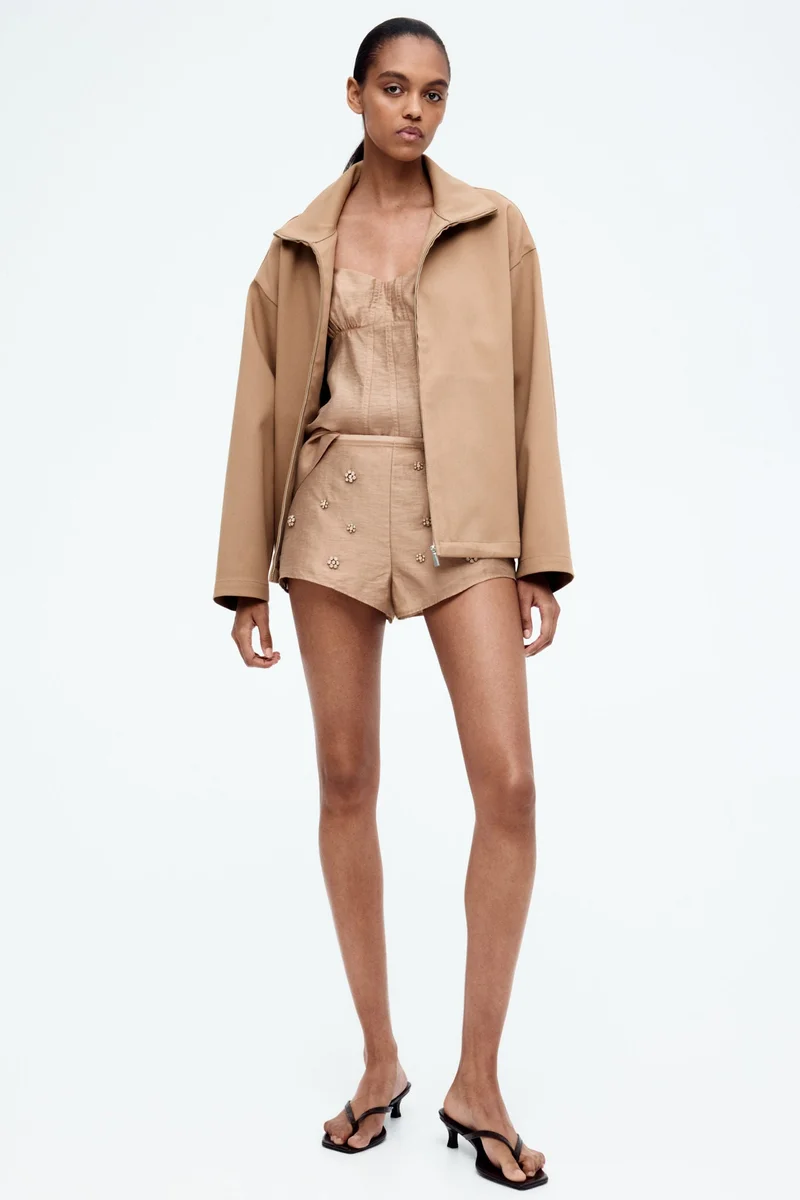 H&M Rhinestone-embellished mini shorts