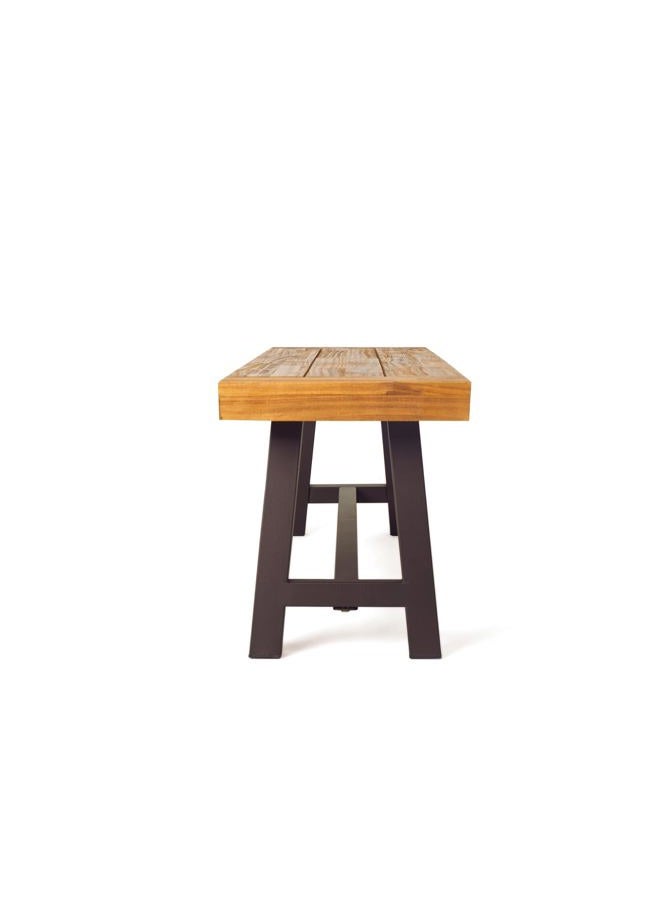 Christopher Knight Home Carlisle Outdoor Acacia Wood and Rustic Metal Bench, Sandblast Finish/Rustic Metal 14. 75 x 63 x 17. 50 inches - Image 5