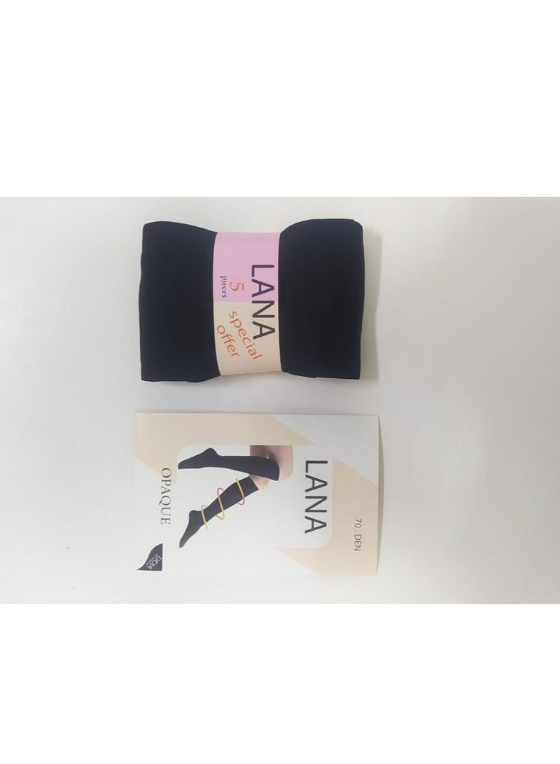 Lana Soft, Opaque, Stretch Long Tights for and Party, Black Cotton - Image 5