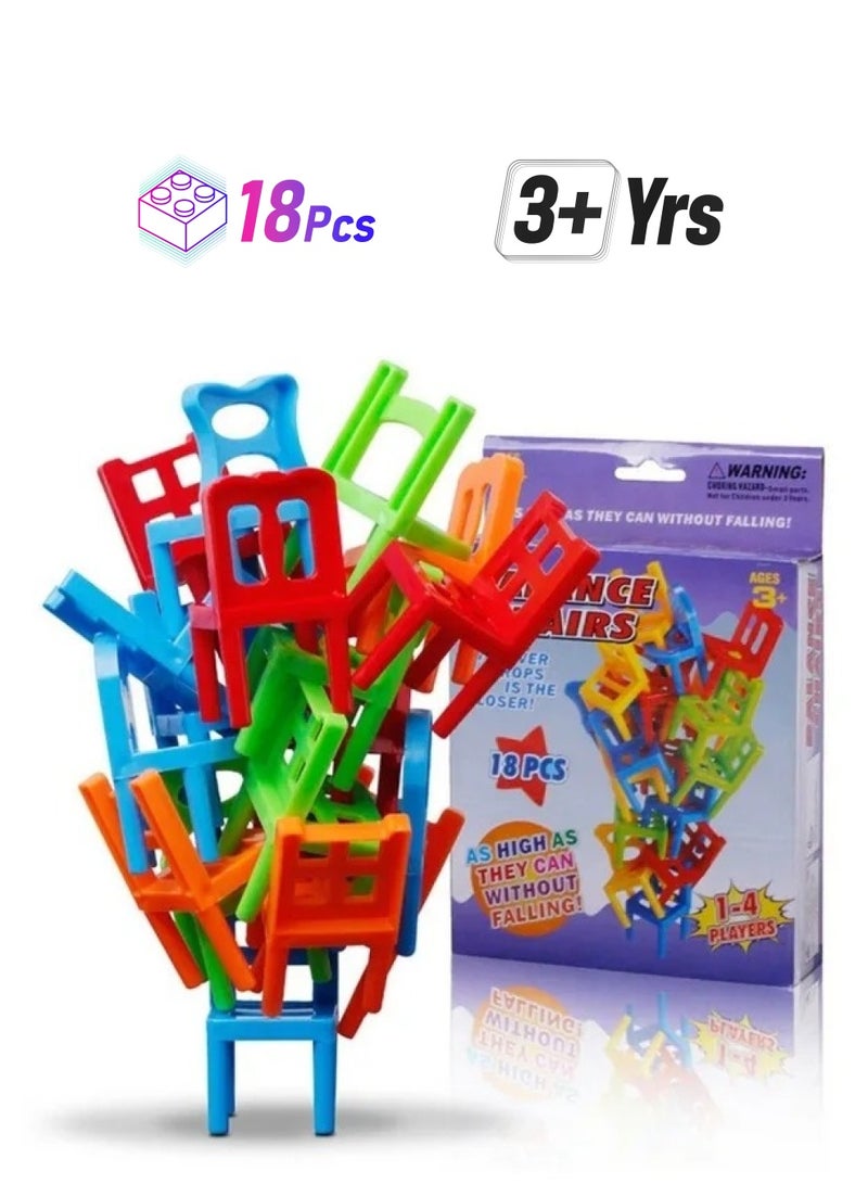 18-Pieces/Set Board Game Balance Chairs - Image 1