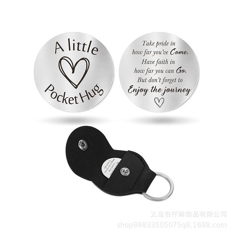 New Selling Souvenir Stainless Steel Decision Coin Double Sided Inspirational Gift Lucky Coin Engraving Keychain - Image 4