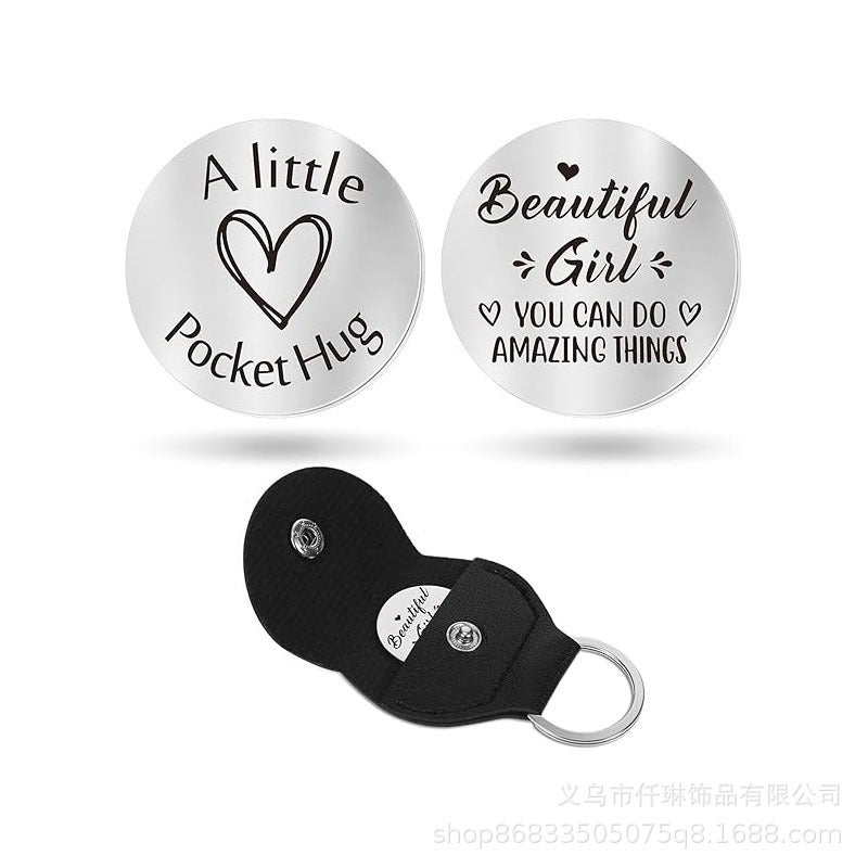 New Selling Souvenir Stainless Steel Decision Coin Double Sided Inspirational Gift Lucky Coin Engraving Keychain - Image 1