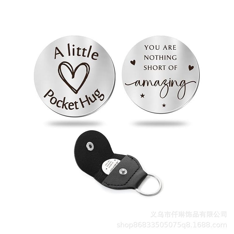 New Selling Souvenir Stainless Steel Decision Coin Double Sided Inspirational Gift Lucky Coin Engraving Keychain - Image 3