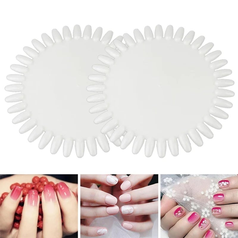 BOZLIN 10 Pallete 20 Tips in 1 board for Nail Art Design Pattern Practice and Natural Natural Pack of 10 - Image 3