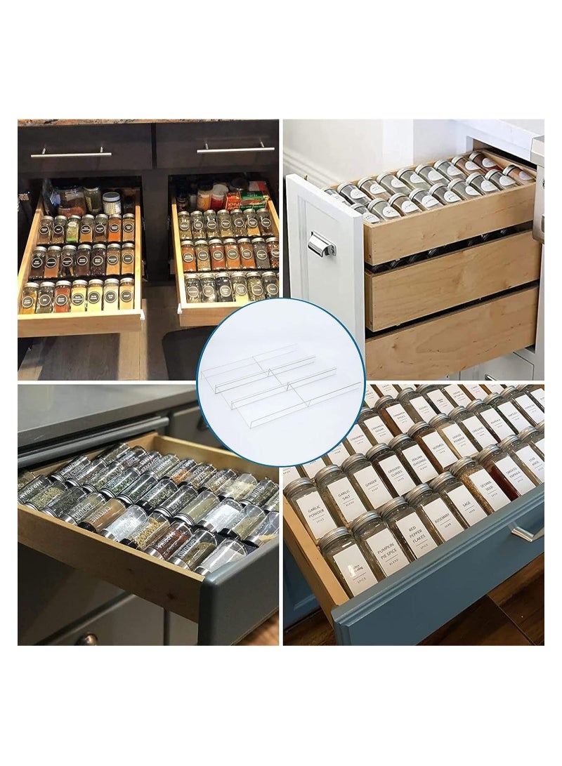 هومستر 6 PCS درج التوابل حامل برطمان توابل، أكريليك شفاف - Image 3