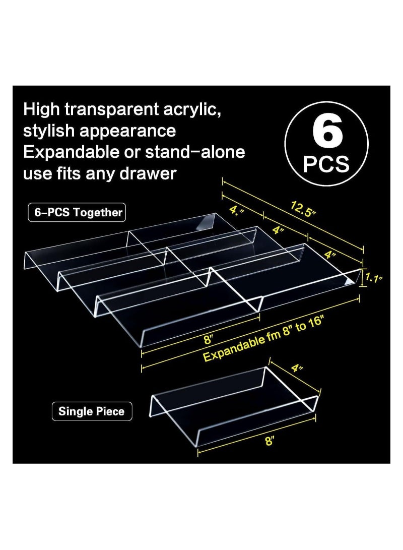 هومستر 6 PCS درج التوابل حامل برطمان توابل، أكريليك شفاف - Image 2