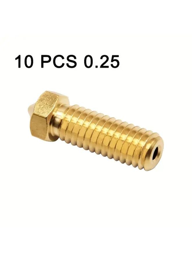 10pcs M6 Thread Brass Nozzle 0 25mm For Artillery Sidewinder X1 X2 3D Printer - Image 1