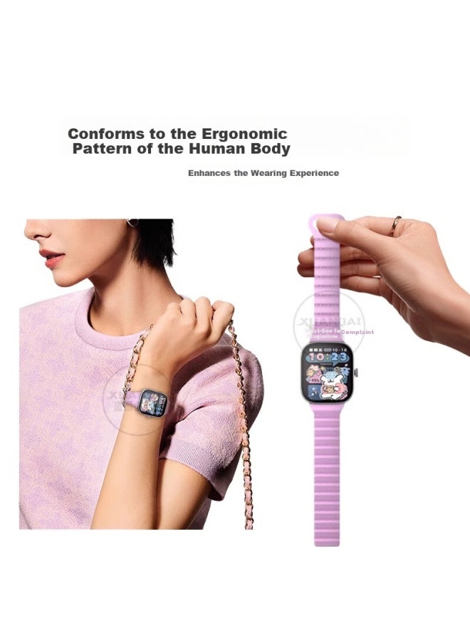 Chensong Compatible With Xiaomi Band 8pro/9pro Strap, Redmi Watch 4/5 Surface Silicone Magnetic Loop Strap - Image 2