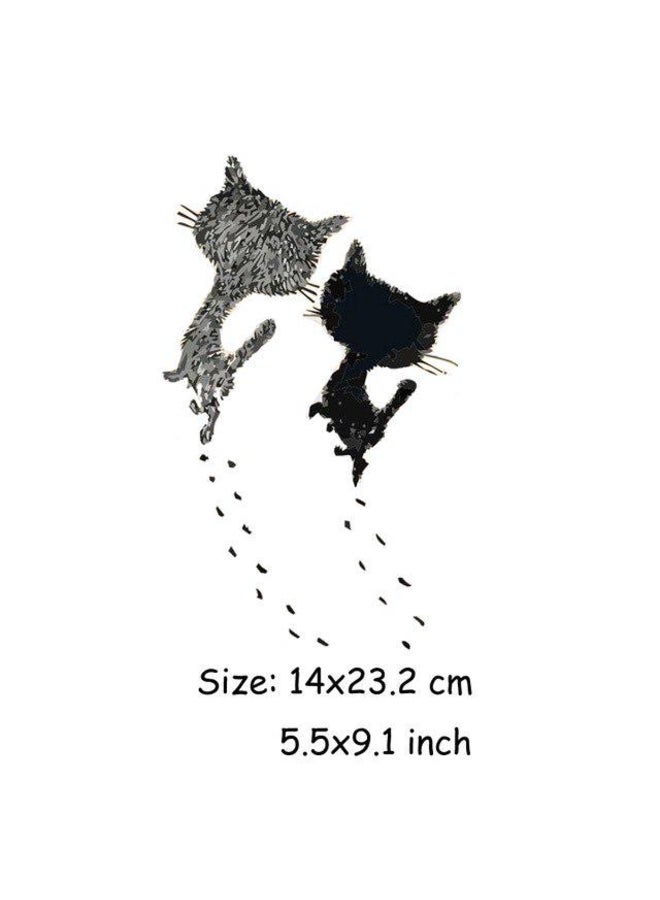 Generic Two Cute Cats Iron On Patch 14*23.2cm Transfer Stickers For T-shirt Dress Patches A-level Washable 