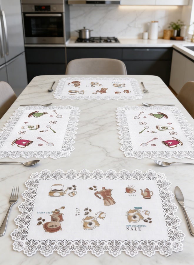 careX Two patterns 6 pieces lac trimmed pvc placemats 30*45 suitable decorating dining tables washable - Image 5