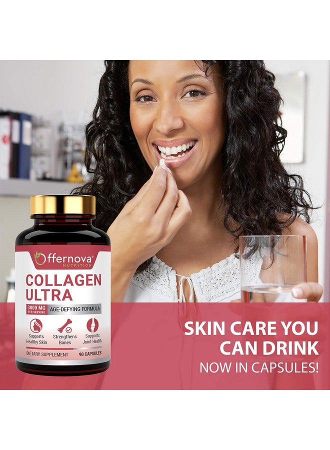 Offernova Collagen Ultra Hydrolyzed Collagen Supplements 3000Mg Anti Aging Bovine Collagen Peptides For Healthy Joints Bones Hair And Skin. Pastilla De Colageno Hidrolizado 90 Capsules - Image 5